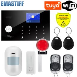 Kits W7B wireless wired Alarm System for Home Burglar Security 433MHz WiFi GSM Alarm Wireless Tuya Smart House App Control