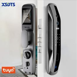 Lock New Biometric Fingerprint Lock Security Smart Door Lock Password Electronic Locks Key IC Card Unlock APP Camera Electronic Lock