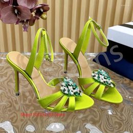 Dress Shoes Stiletto Heels Crystal Diamonds Sandals For Women Pointed Toe Back Strap Fashion Sexy Summer 2024 Pumps