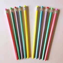 Pencils 100pcs Cute Macaroon Color Pencil with Erasers HB Wood Pencil for School Supplies Stationery Writing Accessories Kids Prizes