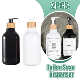 Liquid Soap Dispenser 2PCS 300/500ml Lotion Glossy Refillable Bottle For Kitchen Sink Bathroom Shampoo Conditioner Empty Storage Jar