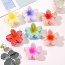 8cm Flower Clip Headdress Large Frangipani Hair Clip Claw Hairpins for Woman Hawaii Hairclip Crab Hair Clamps Ladies Korean Hairs Accessories 011