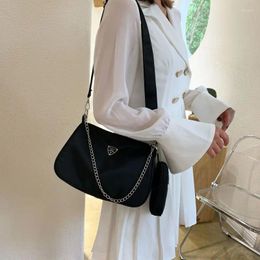 Shoulder Bags 2024 Chain Nylon Fashion Luxury Female Bag Women Handbags And Purses 2pieces Casual Mini Crossbody