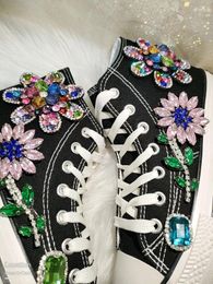 Casual Shoes Spike-bead Crystal Flower Espadrilles