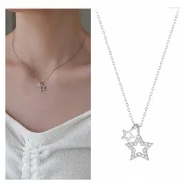 Pendant Necklaces Arrival Lady Silver Plated Necklace For Girls Choker Accessories Trendy Crystal Star Women On Neck Female
