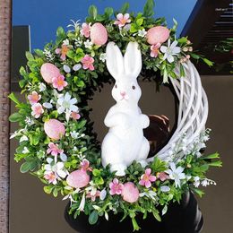 Decorative Flowers Easter Wreath Decorations Home Artificial Lavender For Front Door Outdoor Wall Decor Ornament