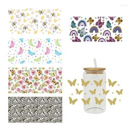 Window Stickers 3D UV DTF Transfers 16oz Cup Wraps Butterfly Bee Insects Animal Printed For DIY Glass Ceramic Metal Leather Etc. D4702