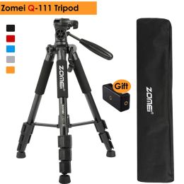 Monopods Original Zomei Q111 Professional Portable Travel Aluminium Alloy Camera Tripod Pan Head for Canon Nikon Slr Gift Phone Holder