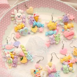 Earrings Original lolita sweet lovely ice cream cake bear rabbit hand wind as earrings