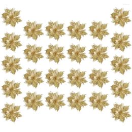 Decorative Flowers 26 Pcs Christmas Decorations Golden Flower Wreath Accessories 26-Piece Set Cloth