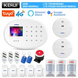 Kits KERUI W204 4G Tuya APP Remote Control Smart Alarm System Antipet PIR Motion Sensor WIFI GSM Home Security Touch Panel Burglar