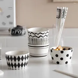 Bowls Nordic Simple Hepburn Wave Point Ceramic Bowl Tableware Modern Household Soup Rice Creative Personality Kitchen Accessories