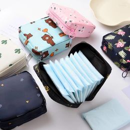 Storage Bags Girl Travel Mini Makeup Korean Style Cartoon Sanitary Napkin Towels Bag Cute Small Money Card Lipstick Earphone