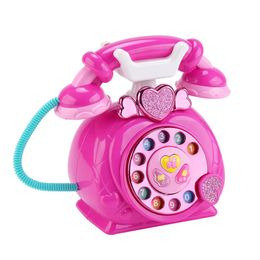 Childrens Early Education Simulation Phone Toy With Music And Lights Retro Landline Storytelling Puzzle Toys Gift For Girls 240327