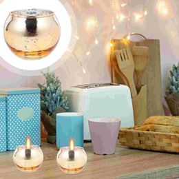 Candle Holders 12 Pcs Ball Glass Holder Craft Jar Tealight Empty Cup Votive Candles Vessels Table Centerpieces