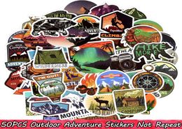 50 PCS Outdoor Adventure Stickers Bomb Water Bottle Skateboard Helmet Bumper Bike Car Luggage Scrapbook Postcard Gifts Toys for Ki5351303