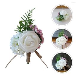 Decorative Flowers 2 Pcs Wedding Corsage Trendy Accessories Hydrangea Ceremony Flower Silk Fashion