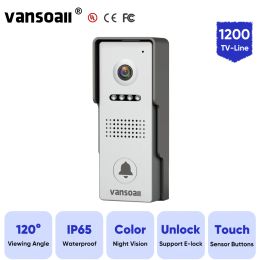 Doorbells VANSOALL Video Doorbell 1200TVL Outdoor Camera 120° Viewing Angle IP65 Waterproof Touch Sensor Button Color Night Vision 4wired