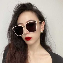 2024 Top designers 10% OFF Luxury Designer New Men's and Women's Sunglasses 20% Off advanced sense letters mirror legs black frame plate same milk white Women