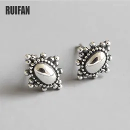 Stud Earrings Ruifan Oval Vintage Real 925 Sterling Silver For Women Female Thai Trendy Accessories Fine Jewellery YEA422