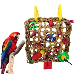 Other Bird Supplies 1PC Parrot Natural Grass Climbing Net Toys Gnawing Toy Pet Accessories