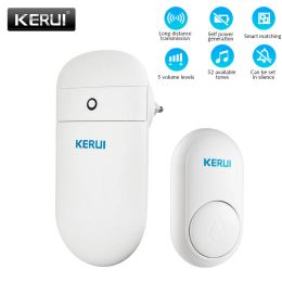 Doorbell KERUI M518 Wireless Self Generation Button 52 songs Optional 5 Volume Levels No Need Battery Welcome Self Powered Doorbell
