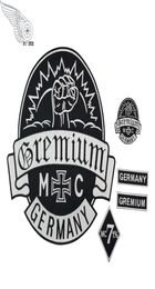GREMIUM Germany Embroidered Patches Full Back Size Patch for Jacket Iron On Clothing Biker Vest Rocker Patch8923354