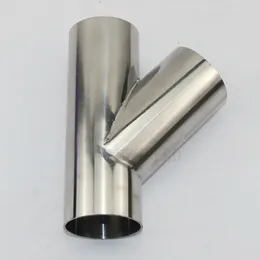 1pcs 304 Stainless Steel Sanitary Grade Type Three-way Welded Pipe Universal Exhaust Muffler Connexion Fitting