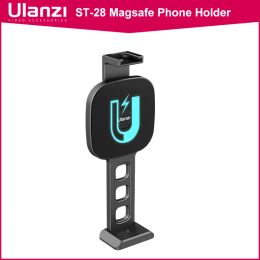 Tripods Ulanzi ST28 Magnetic Phone Mount Holder for iPhone 13 14 15 Tripod Mount with Magsafe Vertical Shooting Cold Shoe Video Light