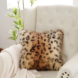 Pillow Pillows For Sofa Fancy Real Fur Patchwork Design Case