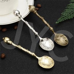 Coffee Scoops Cake Spoon Convenient Easy Cleaning Curved Handle Design Retro Style Dessert Table Decoration Spoons