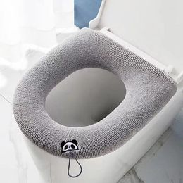 Toilet Seat Covers Cover Mat Winter Warm Bathroom Pad Cushion Handle Thicker Soft Washable Closestool Lid Bidet