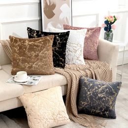 Pillow Plush Golden Fur Cover 43x43 Decorative For Sofa Home Decor Case Gray Black White