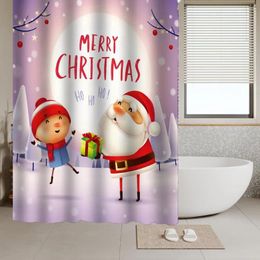 Shower Curtains Holiday Decoration Curtain High-clarity Printing Christmas Waterproof For Xmas