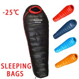 Gear Outdoor Mummy Sleeping Bags Ultra Light Duck Down Sleeping Bag Adult Thickened Warm and Coldproof Camping Hiking Equipment