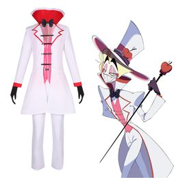 Anime Costumes Lucifer white suit Hazbin Hotel Cosplay Come Uniform Adult Men Women Party Halloween
