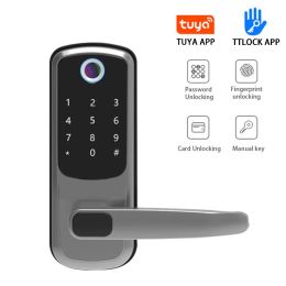Lock Tuya Wifi Smart Lock Security Intelligent Fingerprint Lock With Bluetooth WiFi APP Password RFID Door Lock