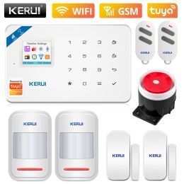 Kits KERUI W181 Home Smart Security Alarm System Wireless WiFi GSM Tuya Control App 1.7 Inch Colour Screen Operation Voice Prompt Host