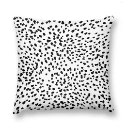 Pillow Nadia - Black And White Animal Print Dalmatian Spot Spots Dots BW Throw Sofa S Cover Couch Pillows