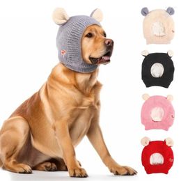 Dog Apparel Handmade Crochet Pet Hat Thick Warm Cap Ear Protective Winter Accessory Drop