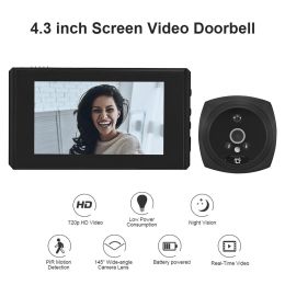 Doorbells N7B/N6 4.3 inch Door Peephole Camera Visual Intercom Doorbell Night Vision Phone Video Eye Ring Cat Eye Monitor Viewfinder