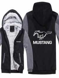 Ford Mustang Hoodies Jacket Winter Mans Unisex Casual Wool Liner Fleece Man Coat Mustang 50 Years Sweatshirts Pullover7691856