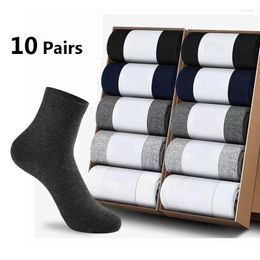 Men's Socks Style Middle Tube Cotton Black Business Men Soft Breathable Summer Winter For Male Plus Size (37-44)