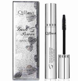 Qi Bushy Mascara Waterproof NonSmudge Silicone Brush 3d Colossal Black Mascara Fibre Eye Makeup Silver Tube1899991