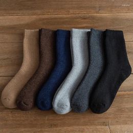 Men's Socks 3 Pairs Winter Thickened Wool For Men And Women Angora Warm Terry Towel Cycling