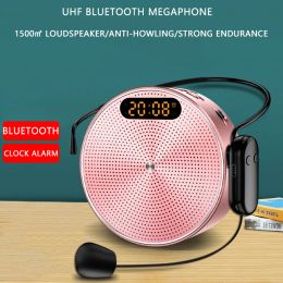 Megaphone Wired / Wireless Clock Megaphone Portable Voice Amplifier Teacher Guide Microphone Speaker 5W Support TF card U disk Connection