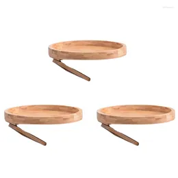 Tea Trays 3X Sofa Tray Table Armrest Clip-On Wood Practical TV Snack For Remote Control Coffee Snacks
