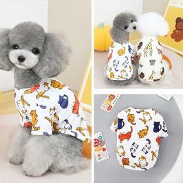 Dog Apparel Cute Cartoon Print Pet Clothes For Small Dogs Puppy Cat Vest Chihuahua Coat Yorkie Costume Poodle Pug Teddy Shih Tzu