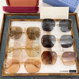 luxury designer sunglasses New G Family Metal ins Ni Same Style Individualized Box Sunglasses Female GG1207SA