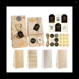 Gift Wrap 24 Pack Sack Pouch Mini Dot Kraft Paper Bags Wedding Party Invitation Greeting Cards Bag Birthday